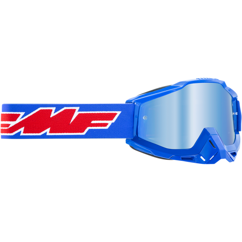 FMF POWERBOMB GOGGLE ROCKET BLUE - MIRROR BLUE LENS