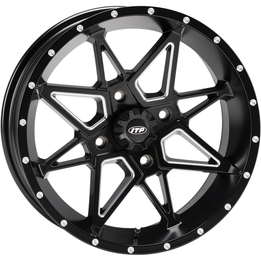 TORNADO 14X7 4/110 2+5 MATTE BLACK MILLED