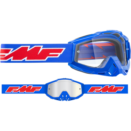 FMF POWERBOMB OTG GOGGLE ROCKET BLUE - CLEAR LENS