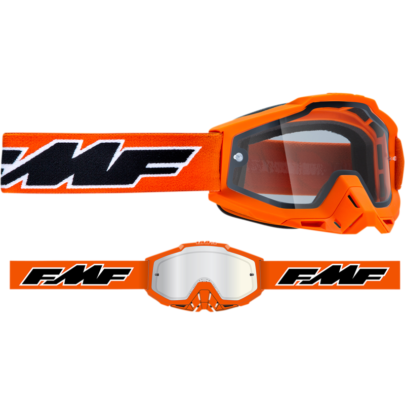 FMF POWERBOMB ENDURO GOGGLE ROCKET ORANGE - CLEAR LENS