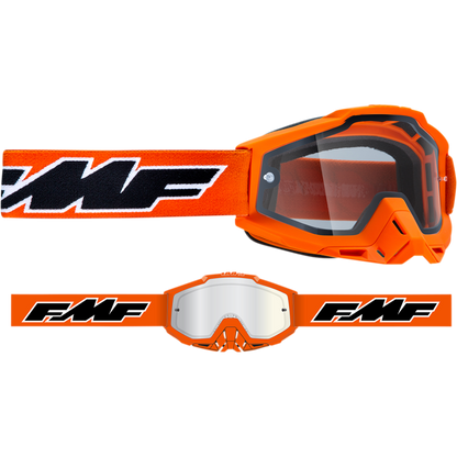 FMF POWERBOMB ENDURO GOGGLE ROCKET ORANGE - CLEAR LENS