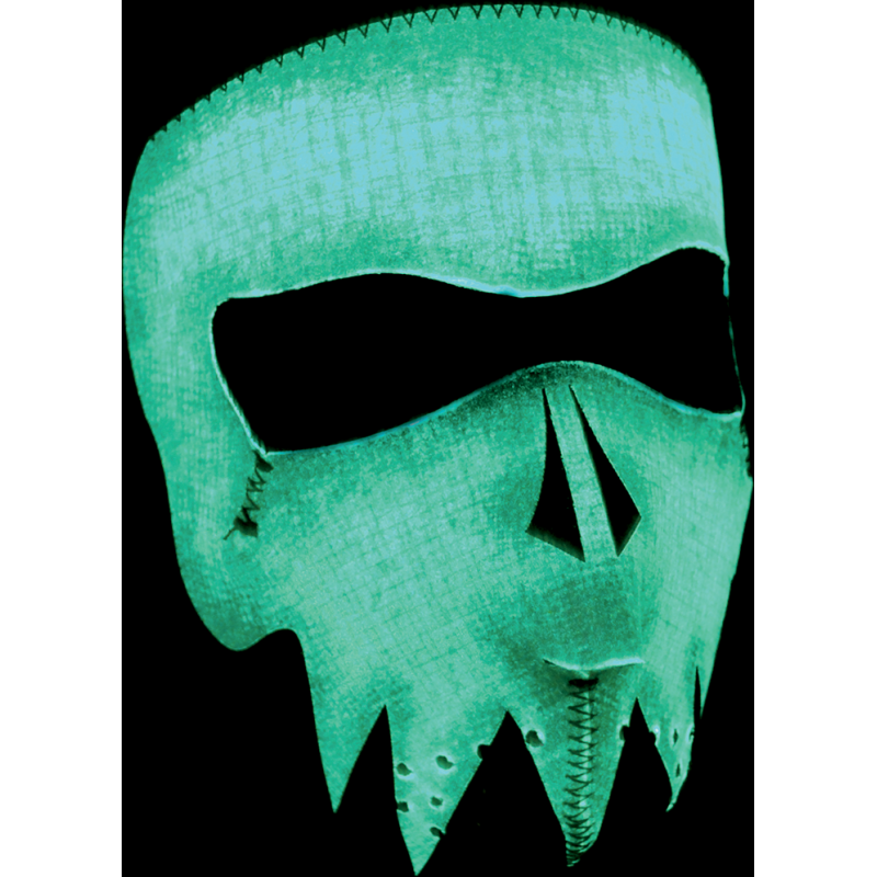 FACE MASK GREY SKULL GLOW IN THE DARK