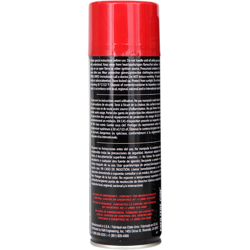 6.5 OZ AEROSOL FILTERCHARGER OIL K&N