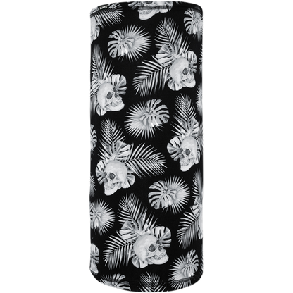 MOTLEY TUBE BLACK & WHITE TROPICAL SKULL