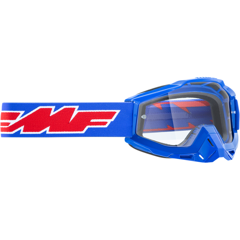 FMF POWERBOMB OTG GOGGLE ROCKET BLUE - CLEAR LENS