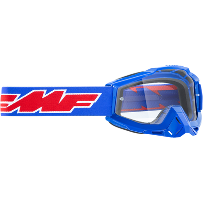 FMF POWERBOMB OTG GOGGLE ROCKET BLUE - CLEAR LENS