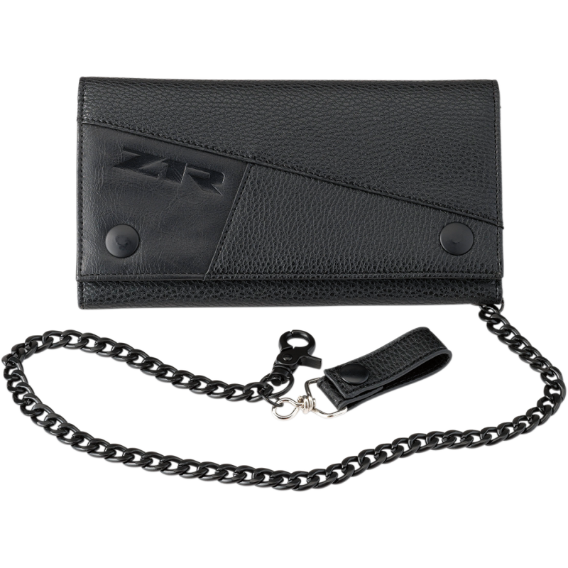 WALLET LTHR ZIR BLK LONG