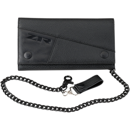 WALLET LTHR ZIR BLK LONG