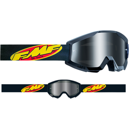 FMF POWERCORE GOGGLE CORE BLACK - MIRROR SILVER LENS