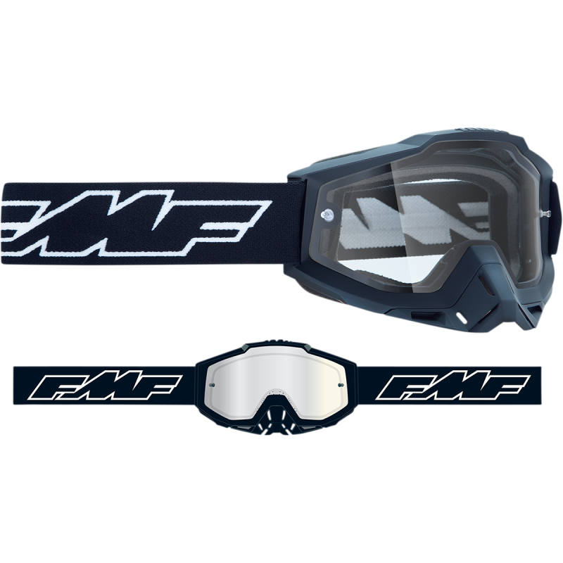 FMF POWERBOMB ENDURO GOGGLE ROCKET BLACK - CLEAR LENS