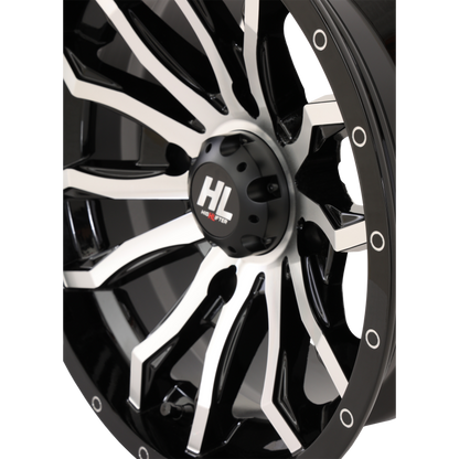 HL21 ALLOY 14X7 4/156 4+3 (+10mm)  GLOSS BLACK MACHINED W1