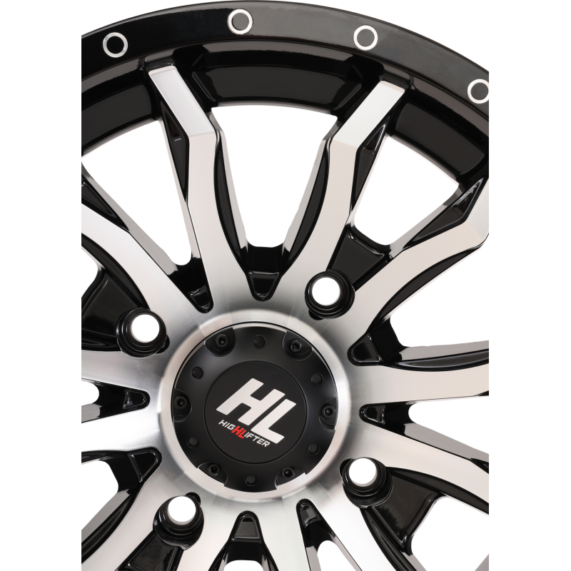 HL21 ALLOY 14X7 4/137 4+3 (+10mm)  GLOSS BLACK MACHINED W1