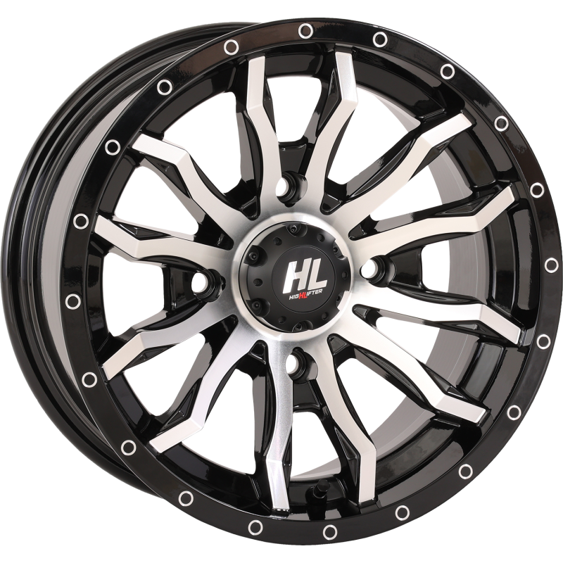 HL21 ALLOY 14X7 4/137 4+3 (+10mm)  GLOSS BLACK MACHINED W1