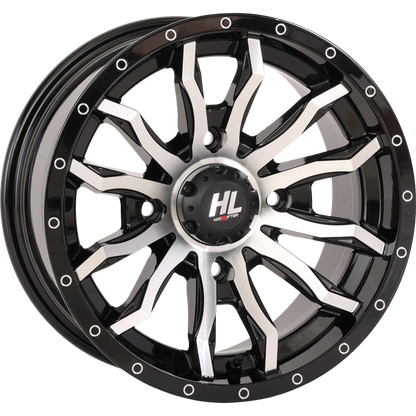 HL21 ALLOY 14X7 4/137 4+3 (+10mm)  GLOSS BLACK MACHINED W1